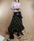 Diagonal Striped Denim Skirt