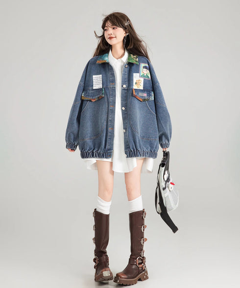 Jacquard Ribbon Denim Jacket