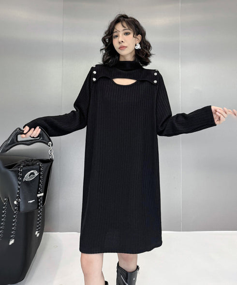 Half Turtleneck Knit Dress