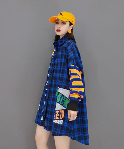 Rubber Print Check Blouse