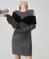 Shoulder Cut-out Knit Dress