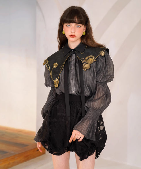 Gather Puff Sleeve Blouse