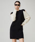 Contrast Color Off-shoulder Knit Dress