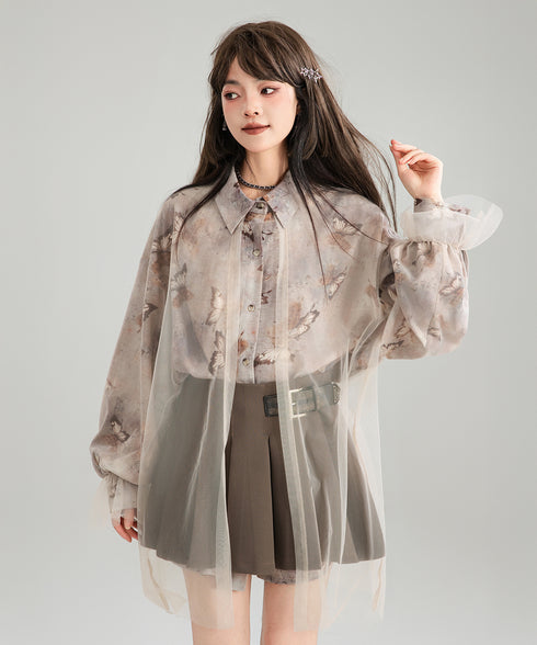 See-through Layered Blouse