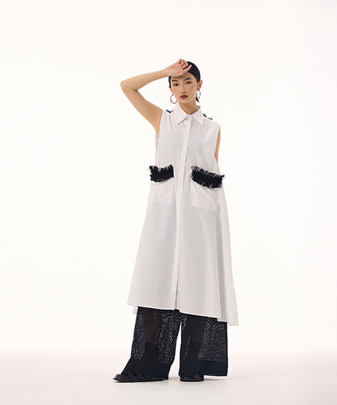 Tulle Line Backless Dress