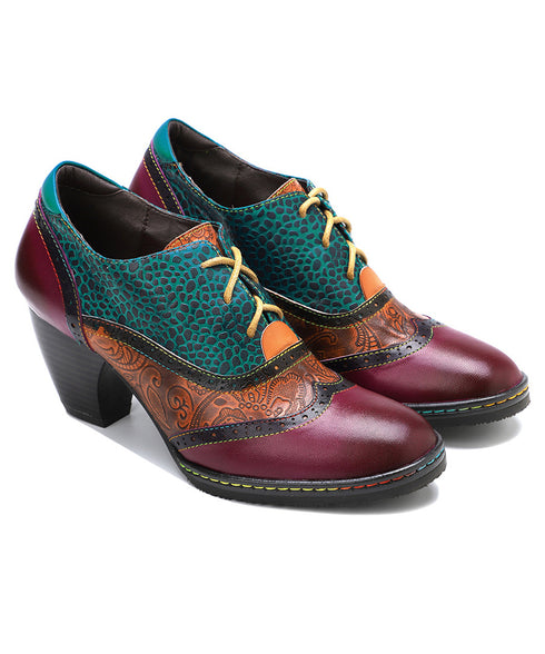 Color Stitch Blocking Bootie