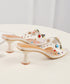 Cone Heel Colorful Jewel Sandals