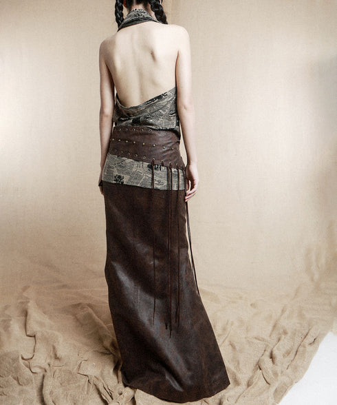 Feather Tassel Rivet Wide Belt