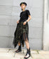 Mesh Layered Camouflage Skirt