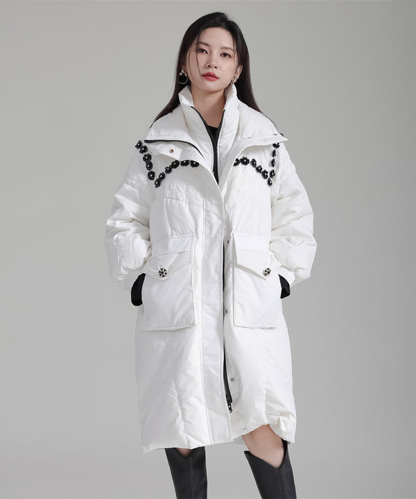Flower Beads Padded Coat