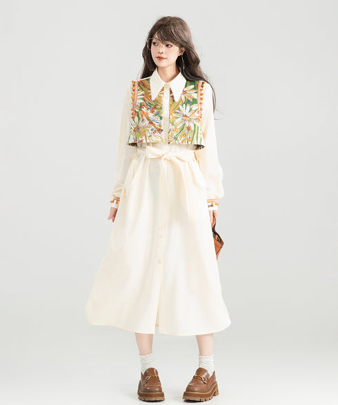 Jacquard Splicing Dress