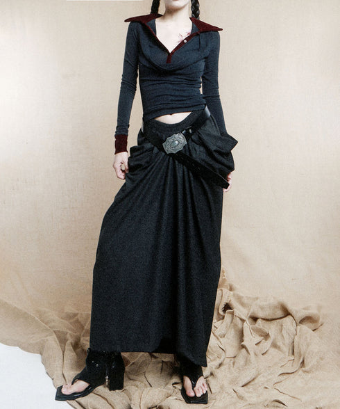 Big Pocket Low Waist Skirt