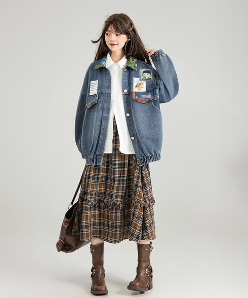 Jacquard Ribbon Denim Jacket