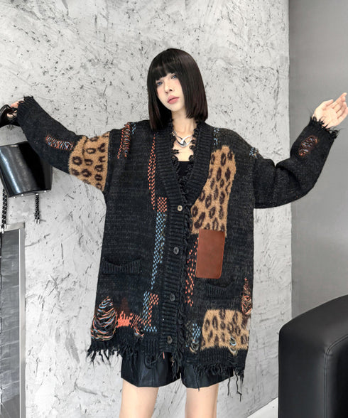 Leopard Patchwork Cardigan
