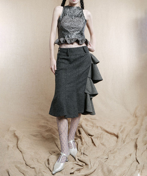 Heart Peplum Top & Collar