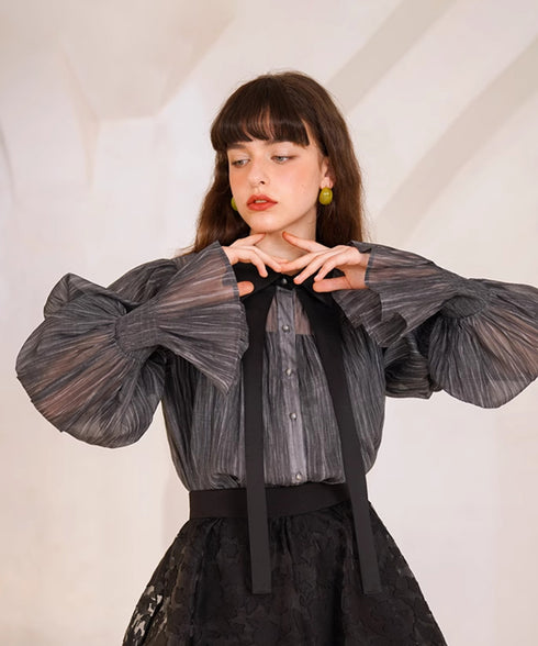 Gather Puff Sleeve Blouse