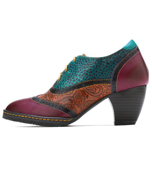 Color Stitch Blocking Bootie