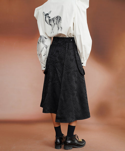 Asymmetrical Embroidered Skirt