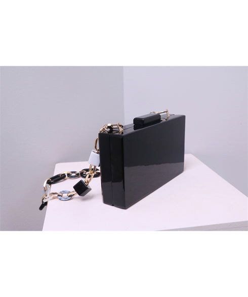 Patchwork Box Chain Shoulder Bag