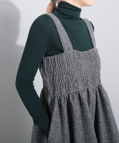 Shirring Chest Overalls