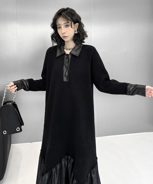 Low-switched Collar Dress