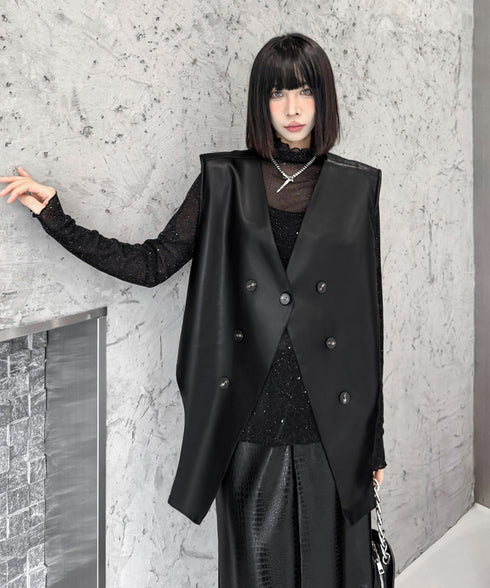 Shiny Turtleneck Top