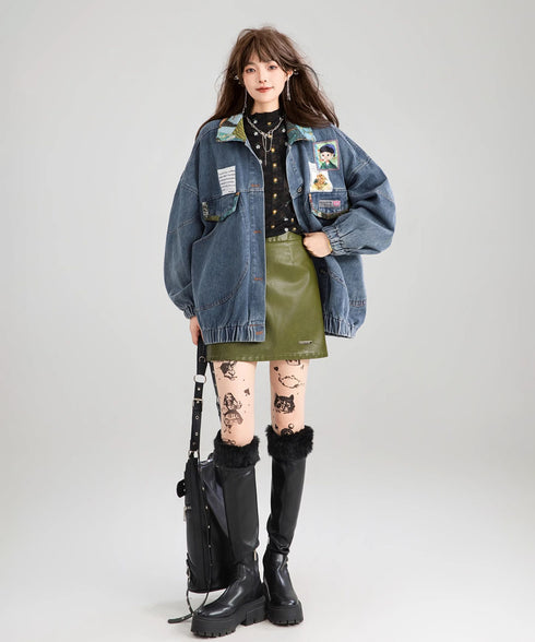 Jacquard Ribbon Denim Jacket