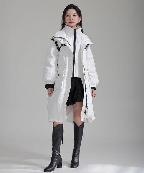 Flower Beads Padded Coat