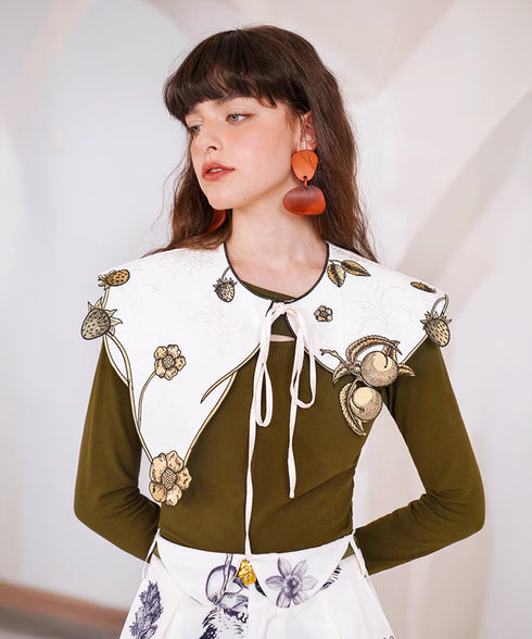 Botanical Embroidered Collar