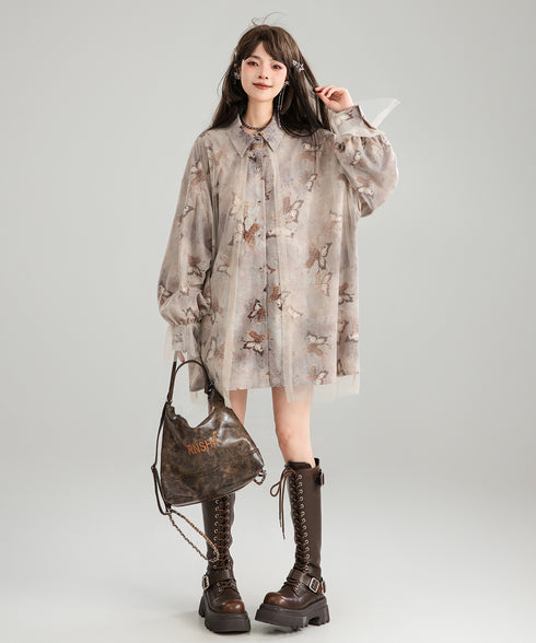 See-through Layered Blouse