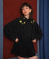 Small Flower Embroidery Collar Blouse