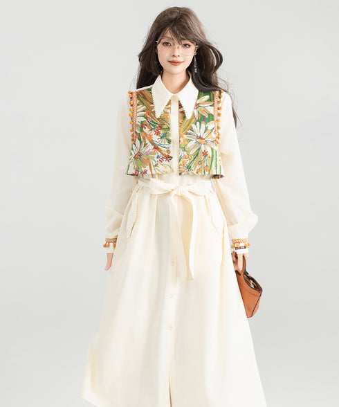 Jacquard Splicing Dress