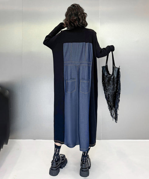 Denim Switching Dress