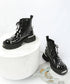 Wire Design Lace-up Boots