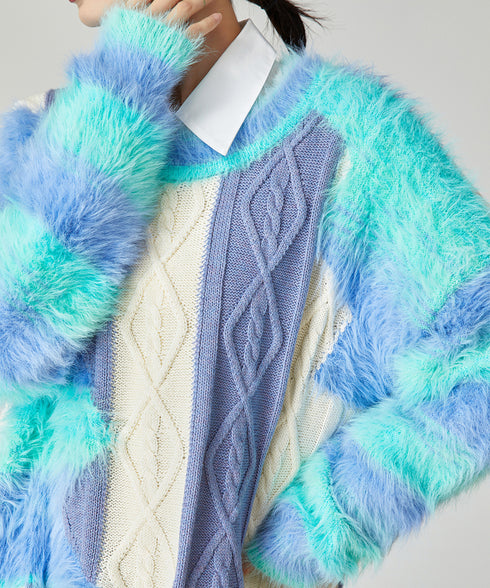 Fairy Irregular Contrast Sweater