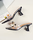 Cone Heel Colorful Jewel Sandals