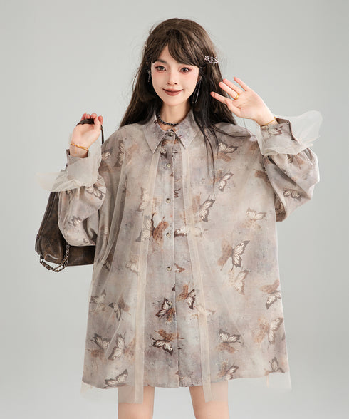 See-through Layered Blouse