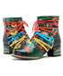 Colorful Strap Flower Short Boots