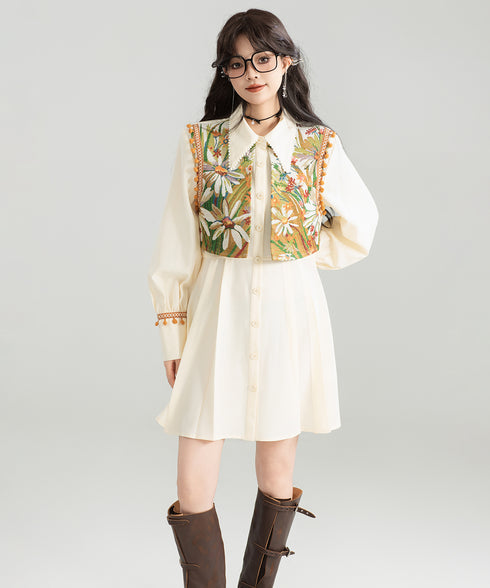 Jacquard Splicing Dress