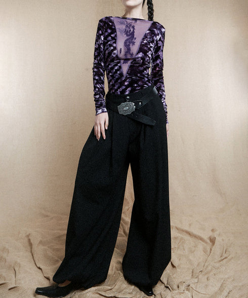 Beaded Low V-neck Hollow Jumpsuit