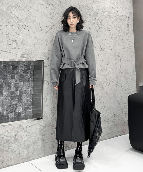 Belt Short Sweatshirt