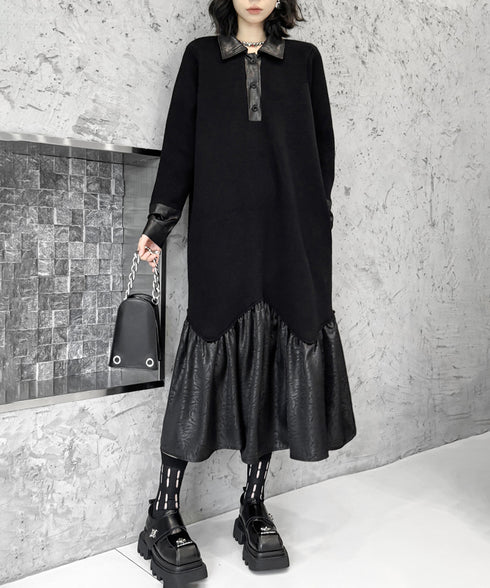 Low-switched Collar Dress