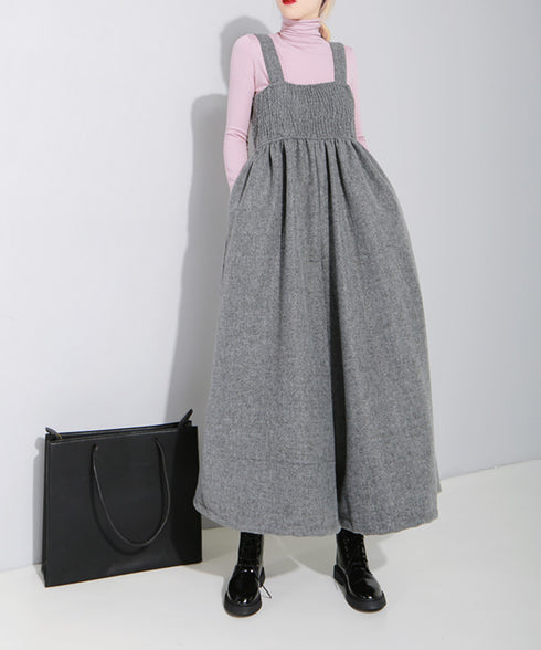 Shirring Chest Overalls