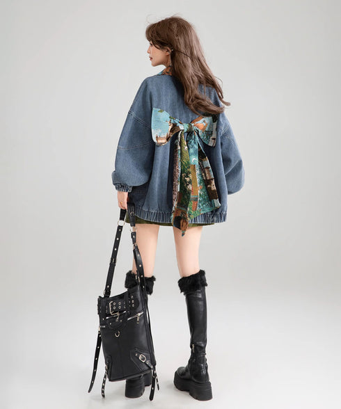 Jacquard Ribbon Denim Jacket