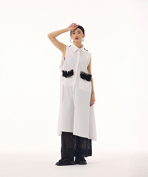 Tulle Line Backless Dress