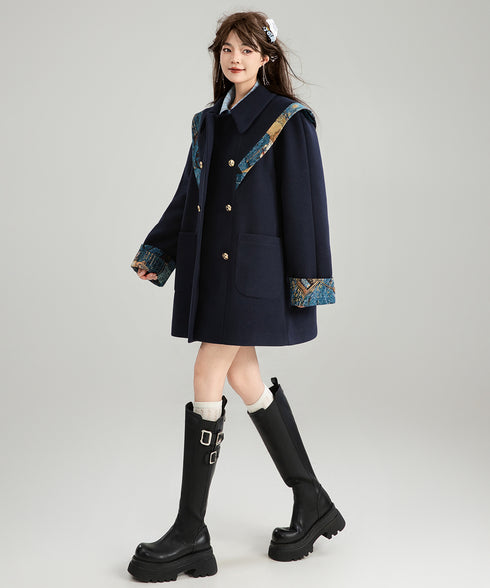 Jacquard Ribbon Cloud Shoulder Coat