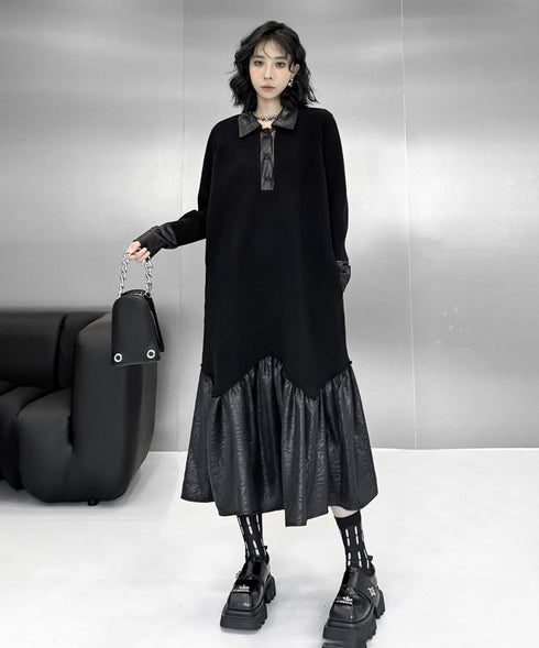 Low-switched Collar Dress