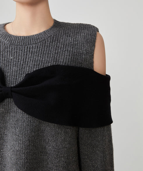 Shoulder Cut-out Knit Dress