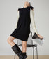 Contrast Color Off-shoulder Knit Dress