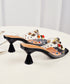 Cone Heel Colorful Jewel Sandals